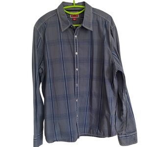 Tommy Hilfiger Men's Blue Plaid Button-Up Shirt